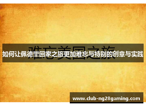 如何让佩德里回家之旅更加难忘与特别的创意与实践