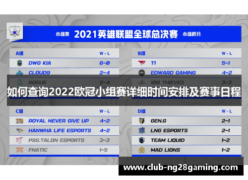 如何查询2022欧冠小组赛详细时间安排及赛事日程
