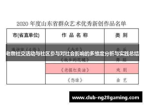 老詹社交活动与社区参与对社会影响的多维度分析与实践总结